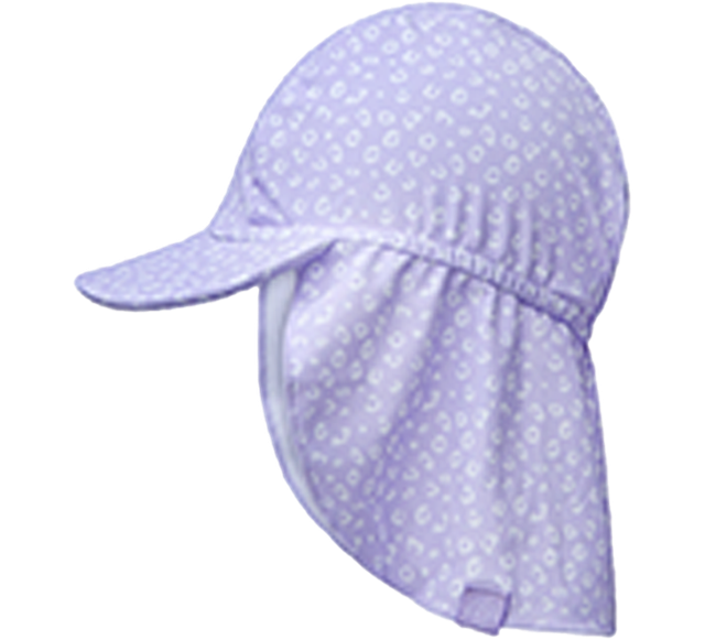 Swim Essentials UV Sun Cap with peak Lilac Leopard print