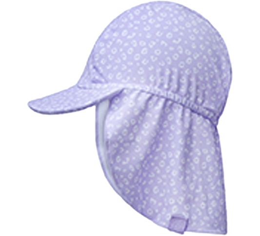 Swim Essentials UV Sun Cap with peak Lilac Leopard print