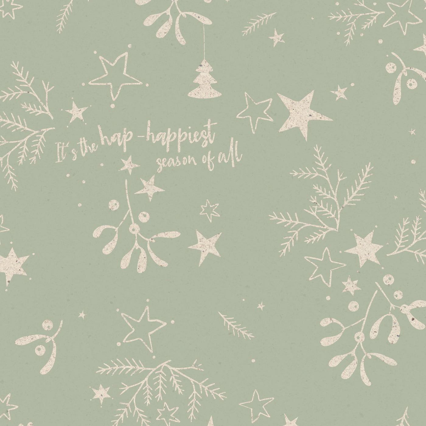 Collectiv Warehouse inpakpapier Mistletoe Kisses kraft groen