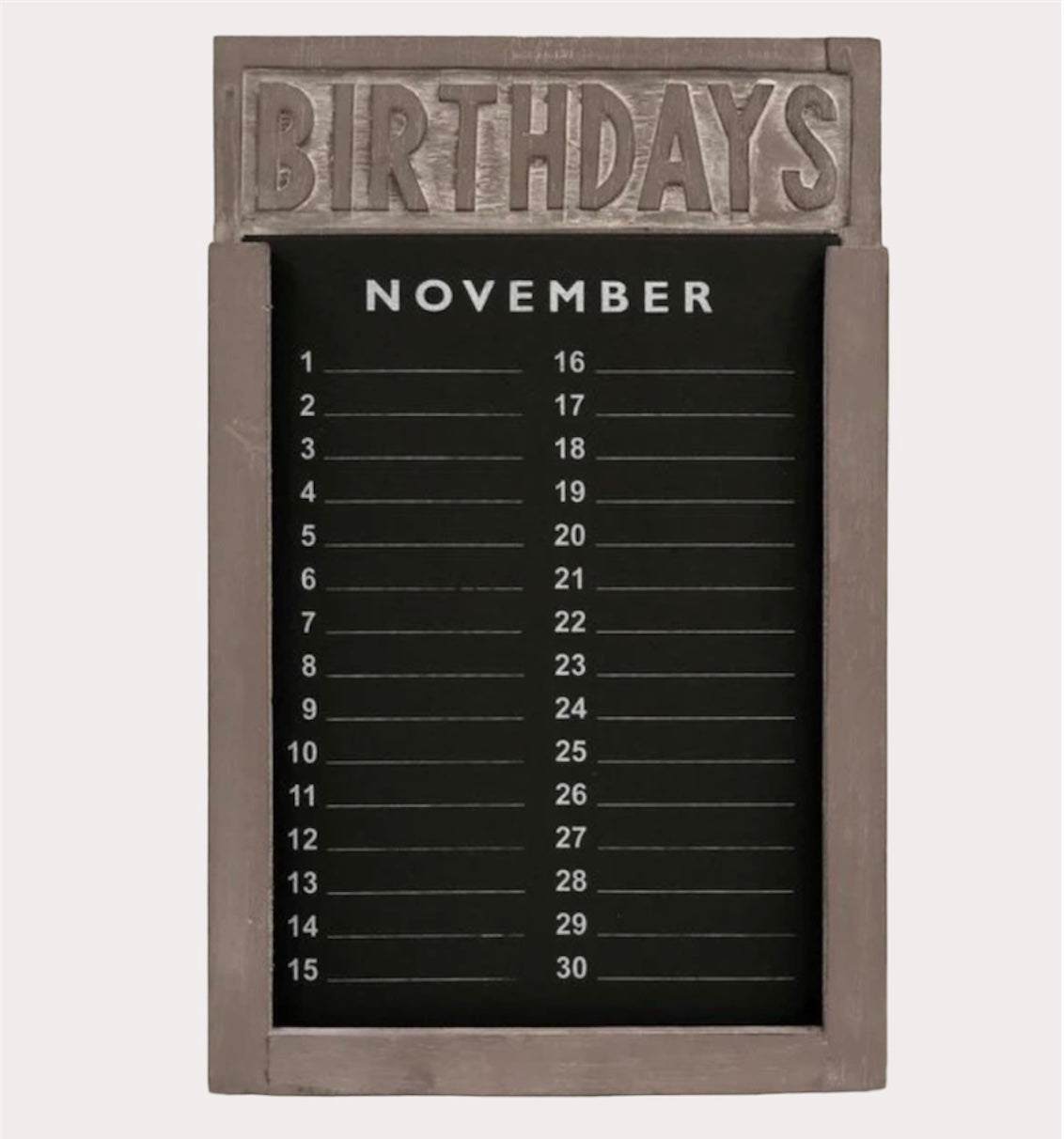 Woodart Houten Verjaardagskalender Taupe