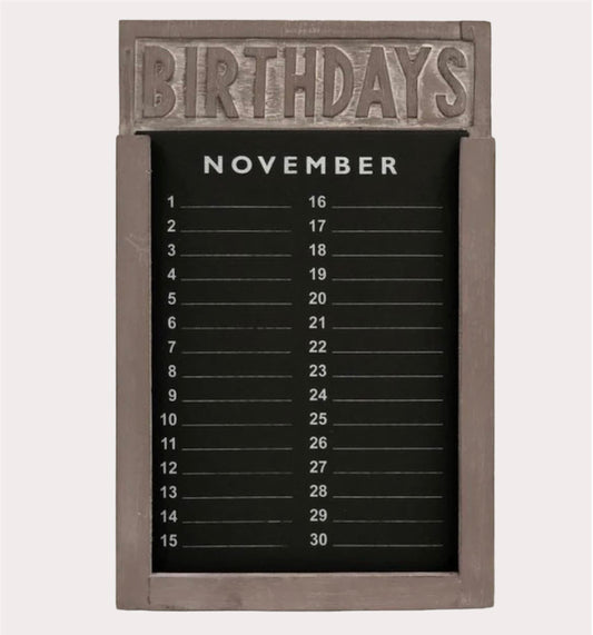 Woodart Wooden Birthday Calendar Taupe