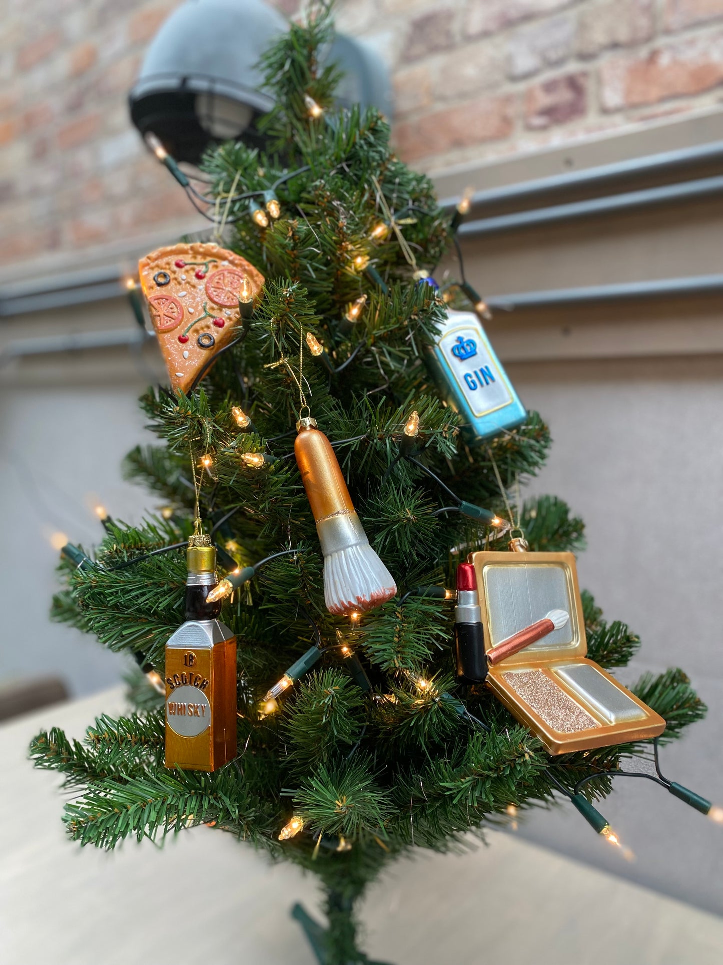 Kerstornament Make-up Kwast Kunststof