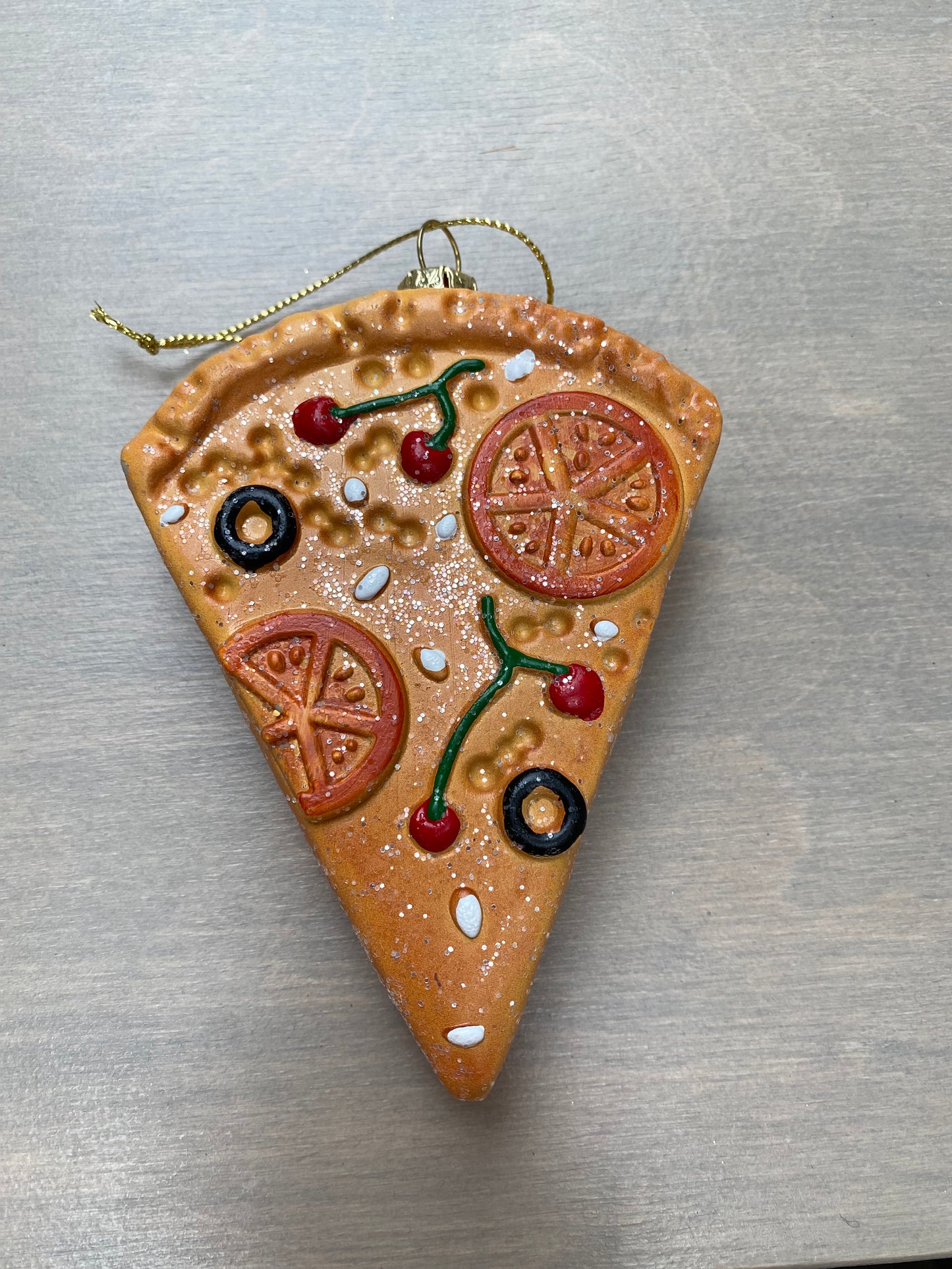 Kerstornament Pizza Kunststof
