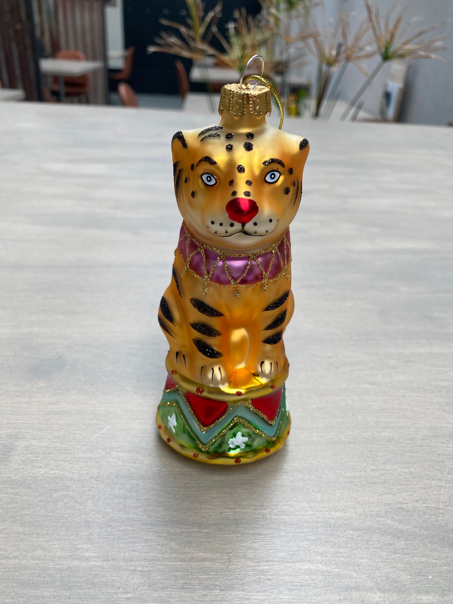 Kerstornament Tijger Glas