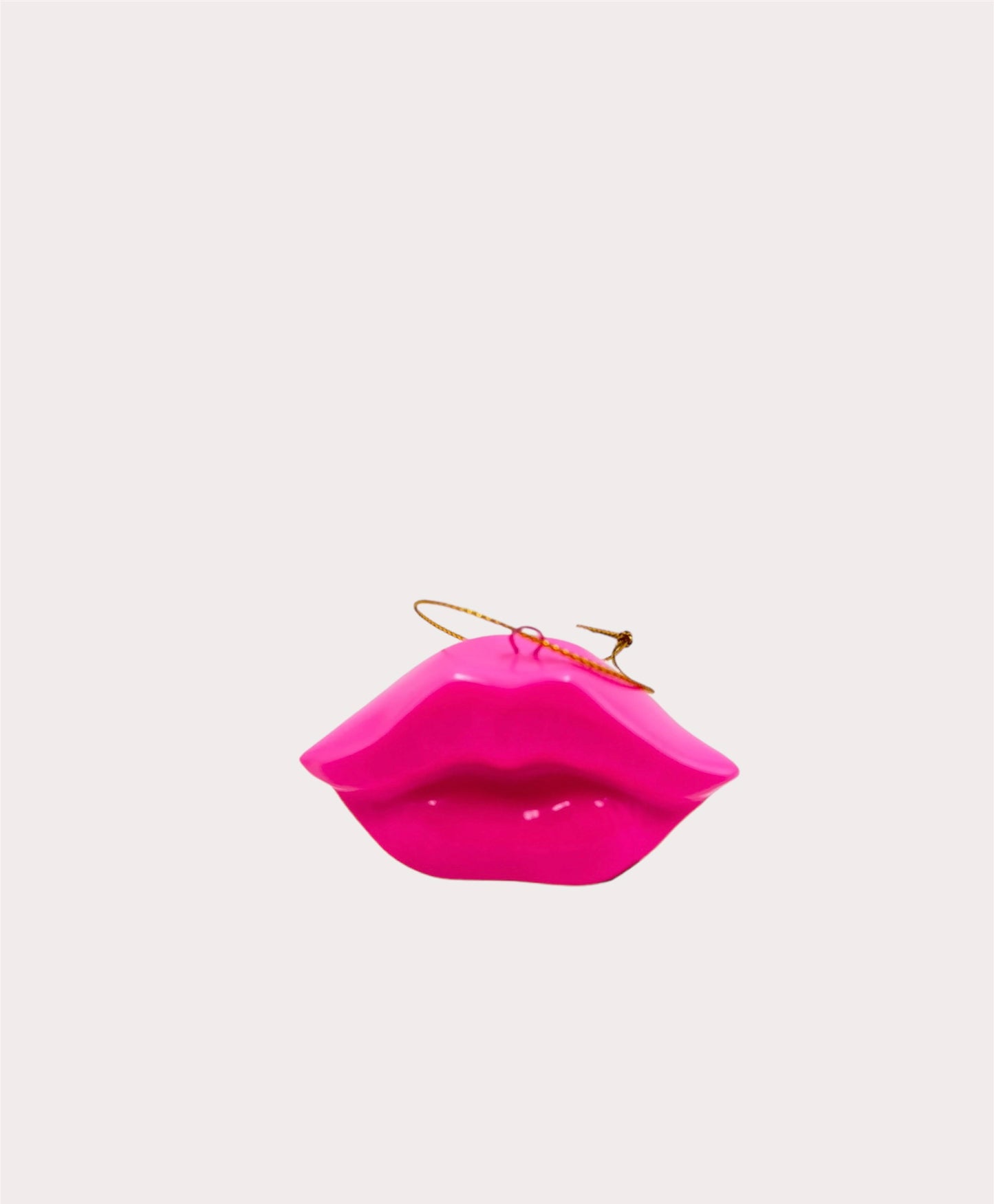 Housevitamin Kerstornament Lippen neon roze keramiek