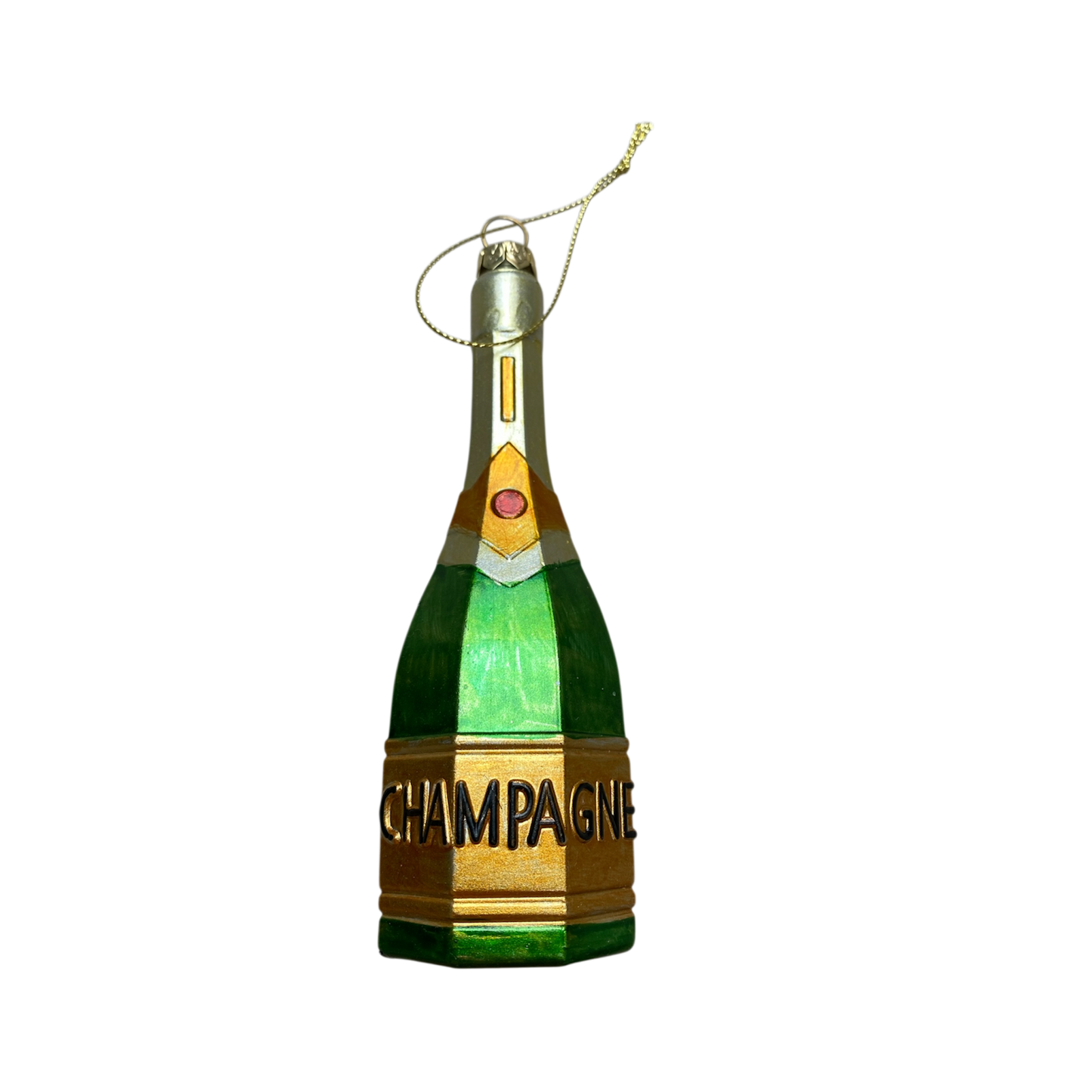 Kerstornament Champagne Kunststof