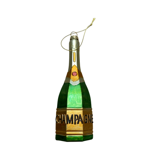 Kerstornament Champagne Kunststof
