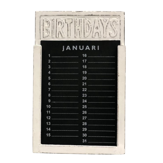 Woodart Houten Verjaardagskalender wit 28 cm
