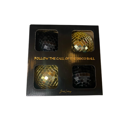 Jens Living Discoballen Zwart/Goud 4 stuks