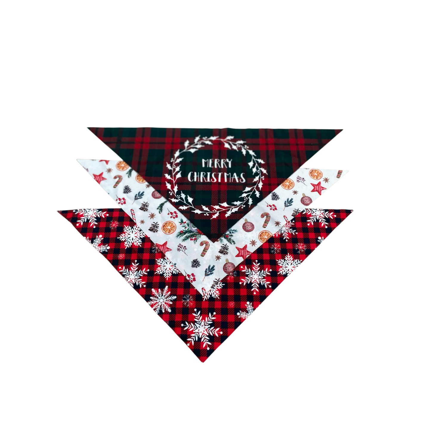 Honden Bandanas Kerst Set van 3 Merry Christmas 57 cm