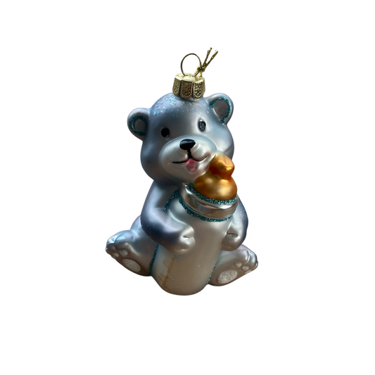 Hd Collection Kerstornament Teddybeer Babyblauw