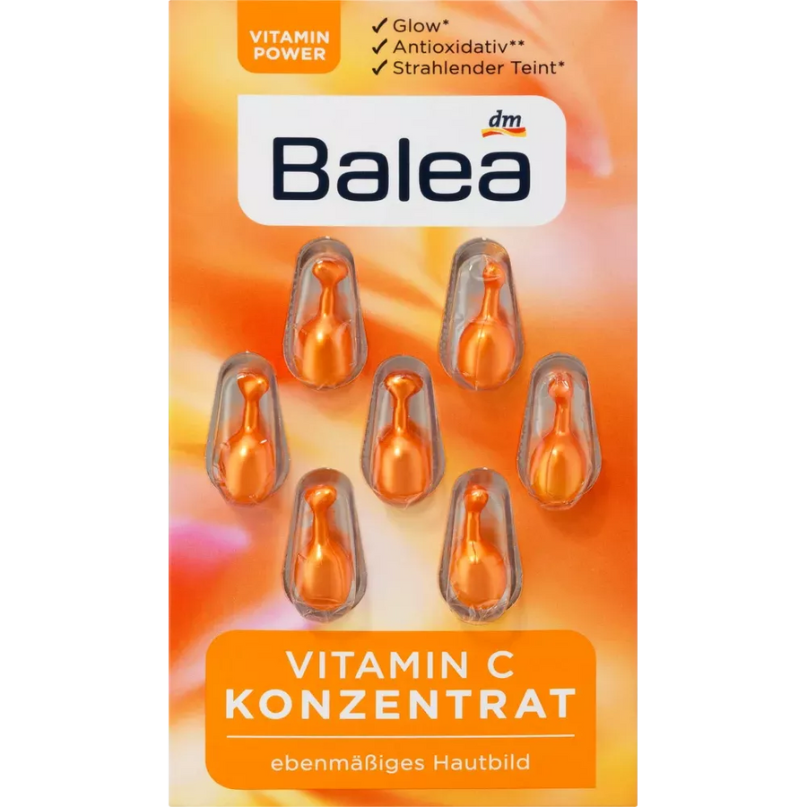 Balea Vitamine C-concentraat (7 stuks) - Huidverzorging - Skin-care - Gezichtsverzorging - Concentraat - Vitamine C - Antioxidant - Vitamine e