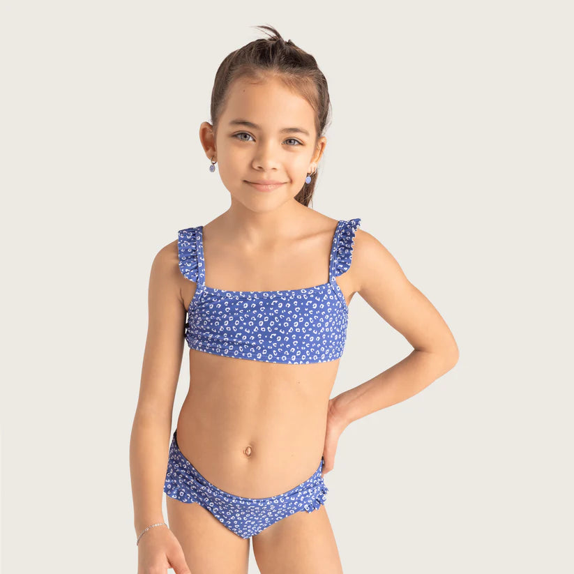 Swim Essentials UV-Bikini mit blauem Leopardenmuster