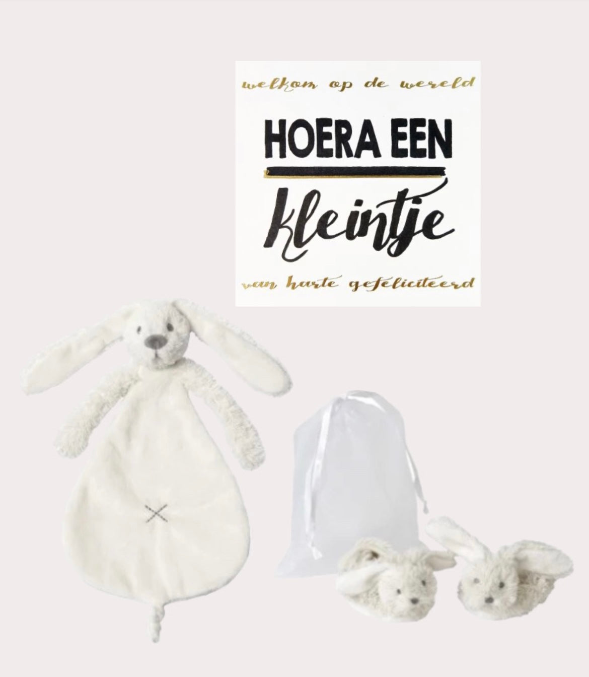 Happy Horse Gift Set White Slippers + Cuddle Cloth