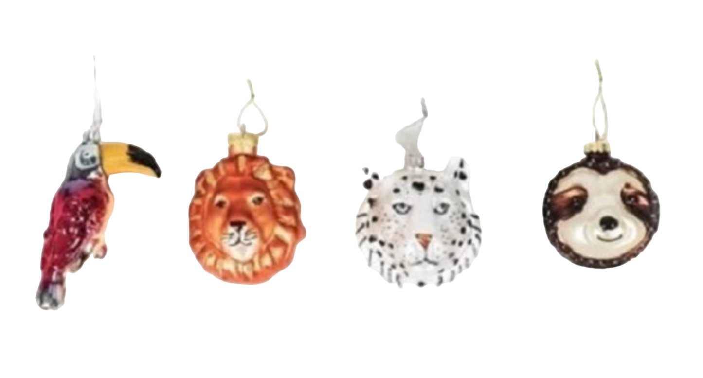 Housevitamin - Christmas baubles - Jungle Fever - Animals - Set of 4