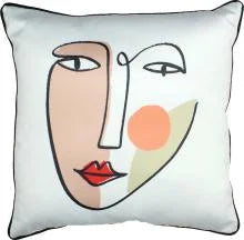 Decorative cushion - Face Multi - White - 45 Cm x 45 Cm