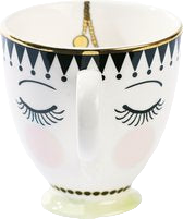 Miss Etoile - trendy coffee mug with face