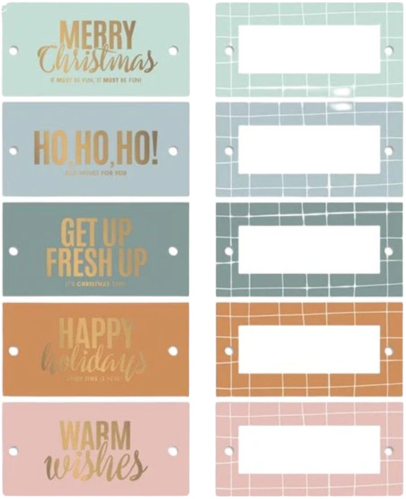 Collectiv Warehouse cadeau labels kerst goud folie quotes 15 stuks