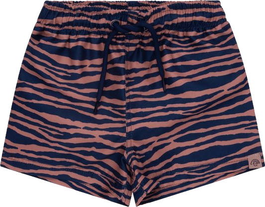 Swim Essentials Swimming Boxer/Swimming Shorts Boys - UV Swimwear Boys - Blue/Orange Zebra - Size 62/68