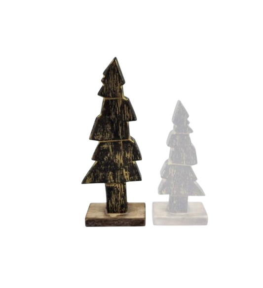 Woodart decoratieve Kerstboom Zwart goud Medium