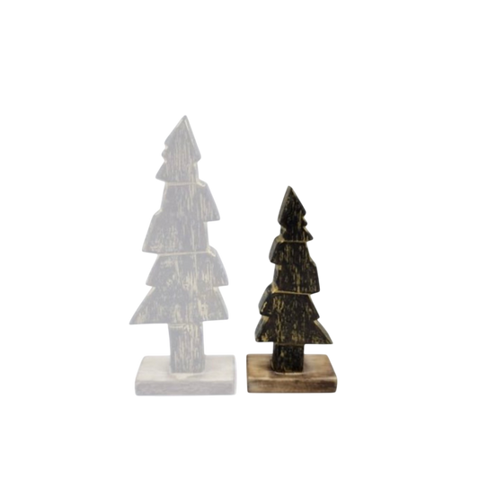 Woodart decoratieve Kerstboom Zwart goud Smal