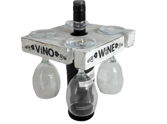 Holder for Wine Glasses on Wine Bottle (white)