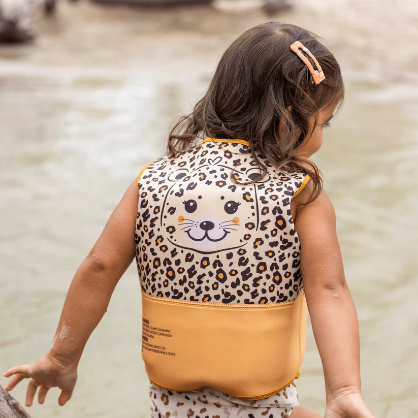 Swim Essentials Life Jacket Beige Leopard Print